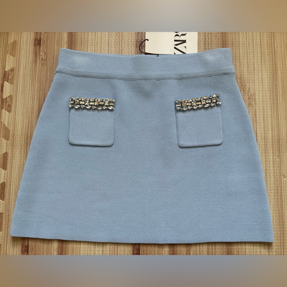 Knit mini skirt